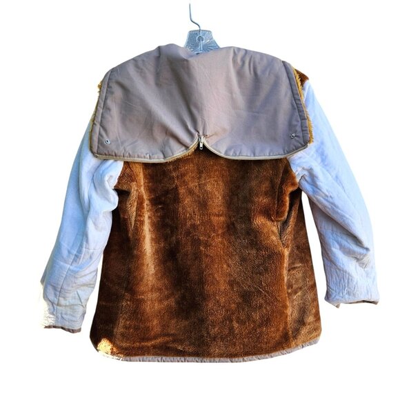 Vintage Triton Hall Hong Kong Men’s Ski Jacket Faux Fur Lined Beige Hood - Picture 14 of 16